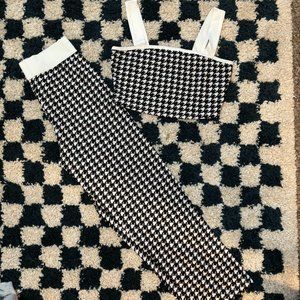 Houndstooth Plaid Two-Piece Set, Size M